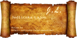 Jedlicska Lajos névjegykártya
